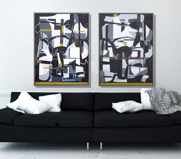 Original Cubism Abstract Painting by Susan Washington