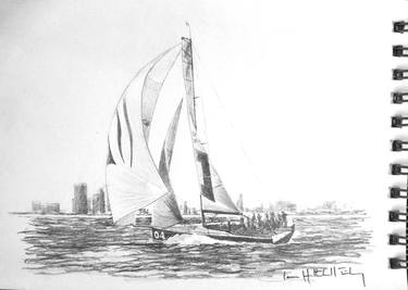 Original Fine Art Yacht Drawings by Ian Holtedahl-Finlay