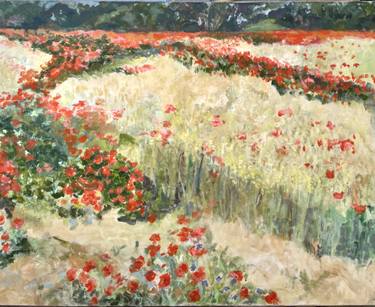 Red Poppies in a Wheat Field thumb