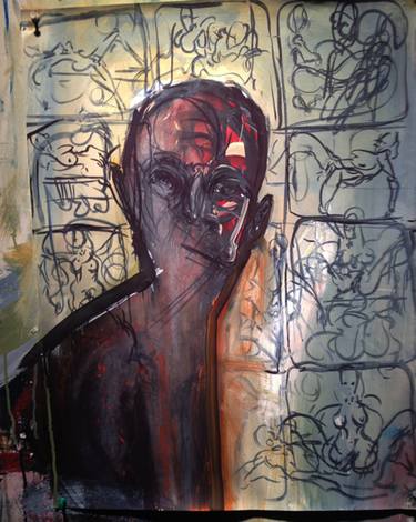 Original Abstract Expressionism Men Paintings by Paul D Gibson
