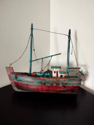 Original Figurative Boat Sculpture by Carole Carpier