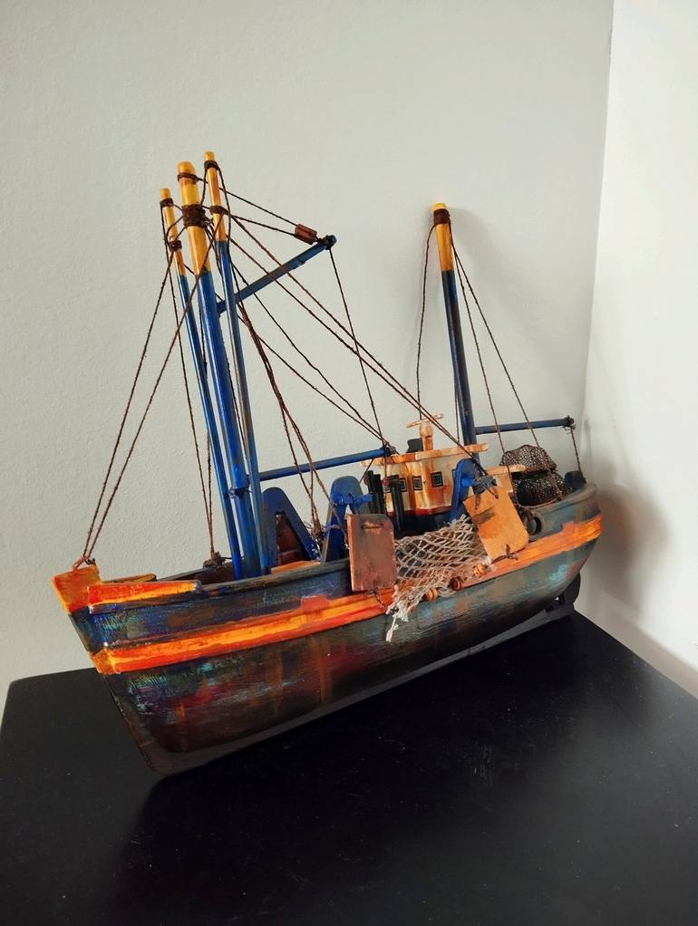 Original Figurative Boat Sculpture by Carole Carpier