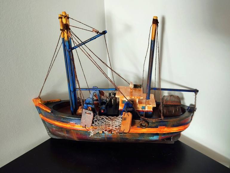 Original Figurative Boat Sculpture by Carole Carpier