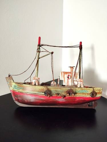 Original Figurative Boat Sculpture by Carole Carpier