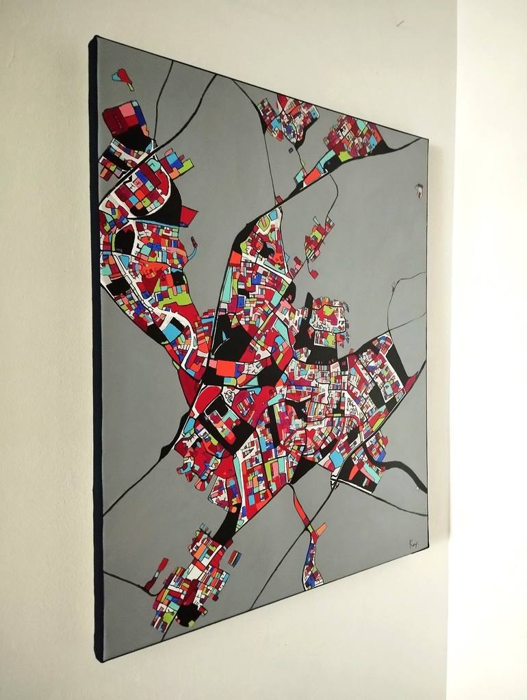 Original Abstract Cities Painting by Carole Carpier