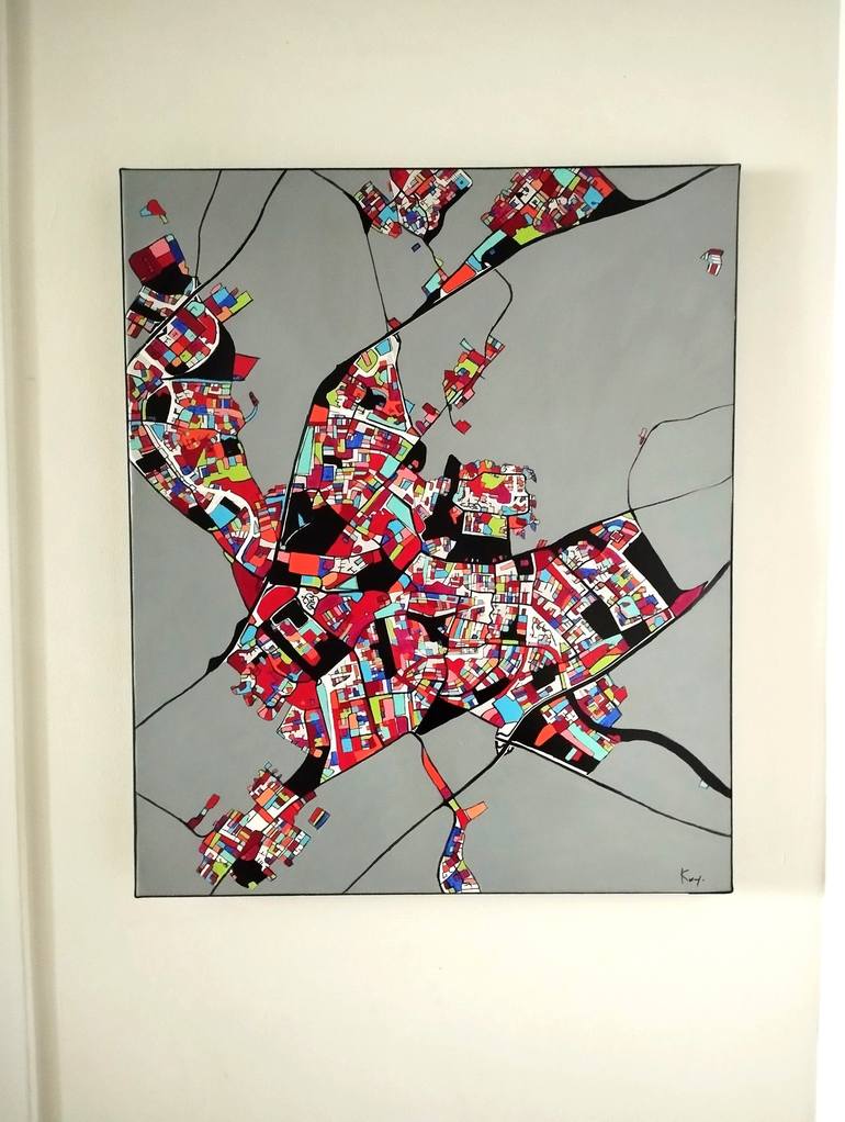 Original Abstract Cities Painting by Carole Carpier