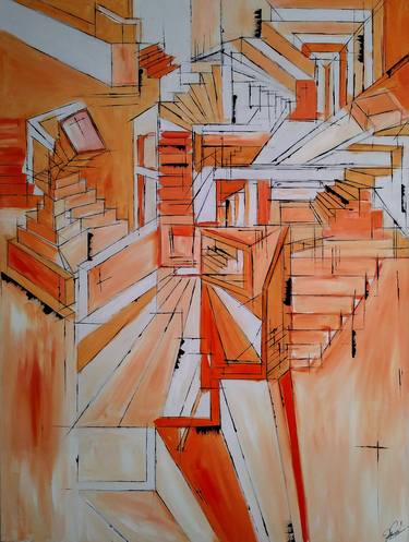 Lost in orange stairways with no way out thumb