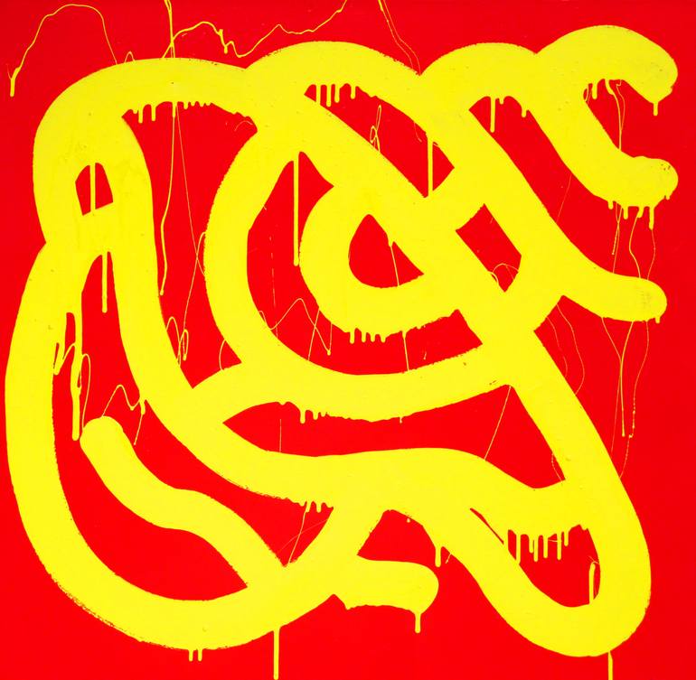 yellow on red / I PAINT everyday 533 - Print