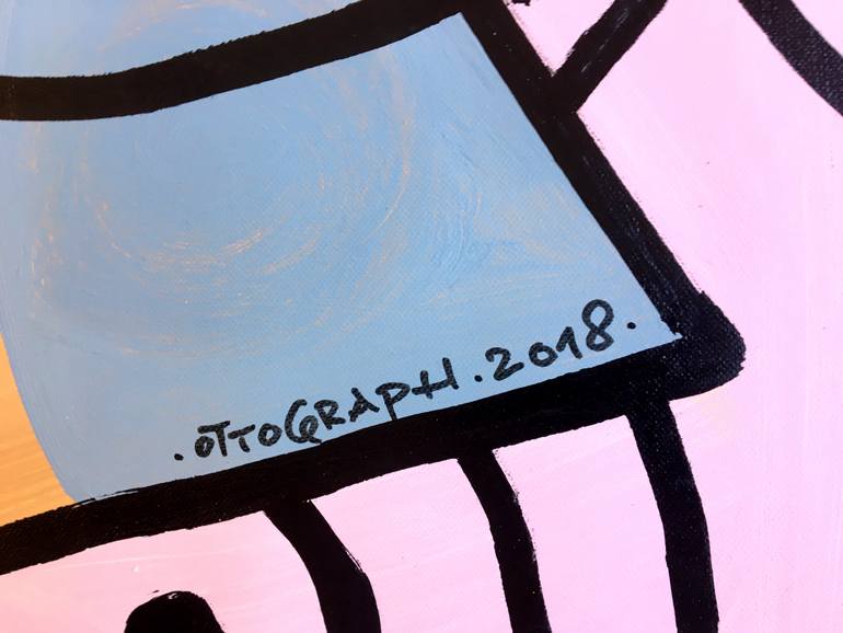 Original Abstract Dogs Painting by Ottograph Amsterdam