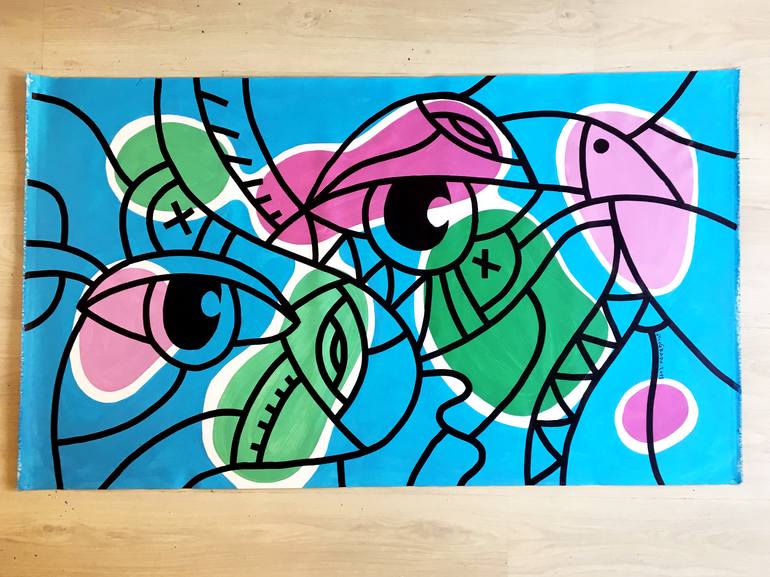 Original Pop Art Abstract Painting by ottograph amsterdam