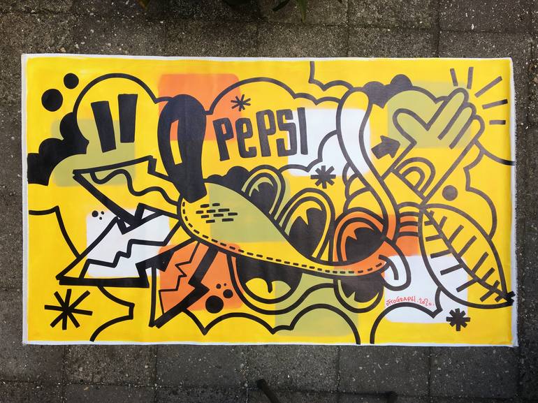 Original popart Cartoon Painting by ottograph amsterdam