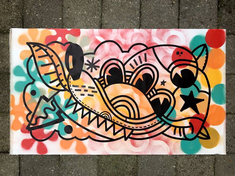 Original Abstract Cartoon Painting by ottograph amsterdam