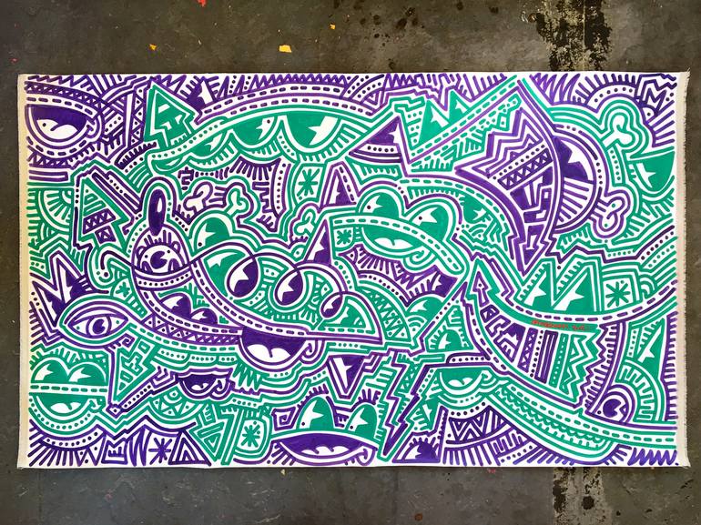 Original Street Art Abstract Drawing by ottograph amsterdam