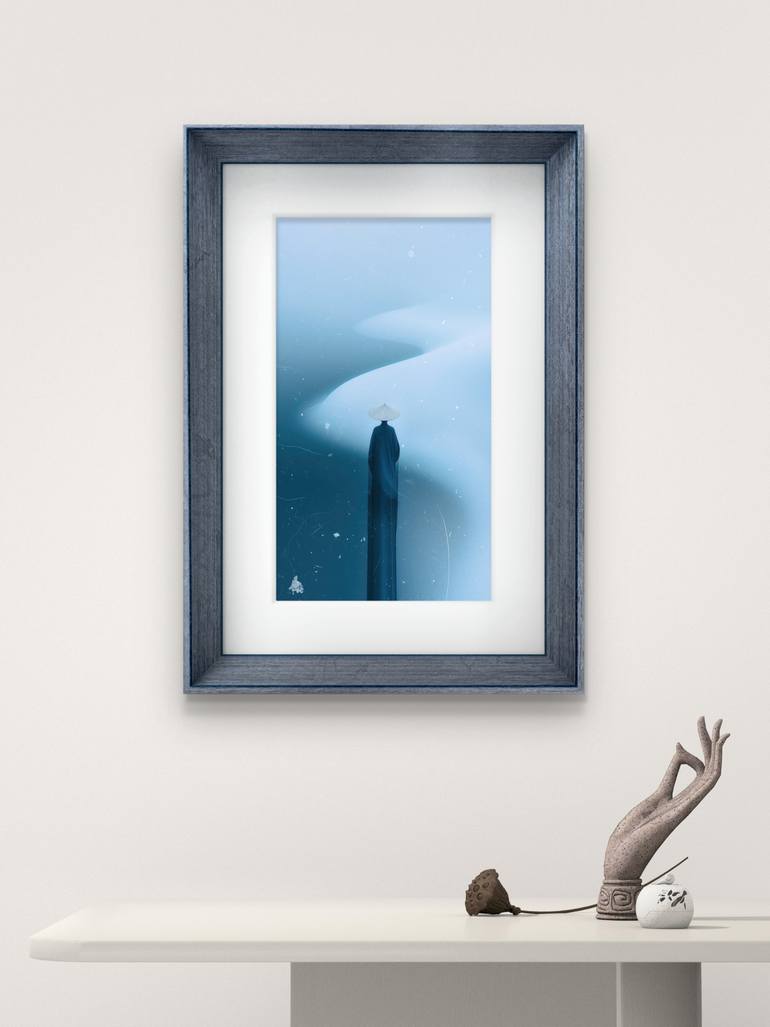 Original Artificial Intelligence Geometric Mixed Media by Ifusha Kalina