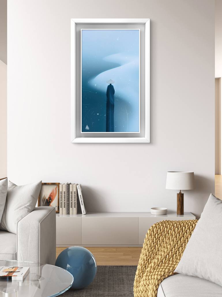 Original Artificial Intelligence Geometric Mixed Media by Ifusha Kalina