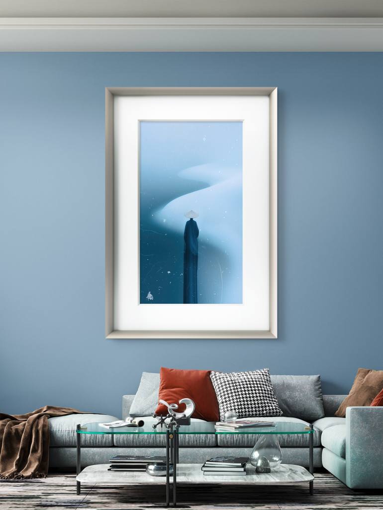 Original Artificial Intelligence Geometric Mixed Media by Ifusha Kalina