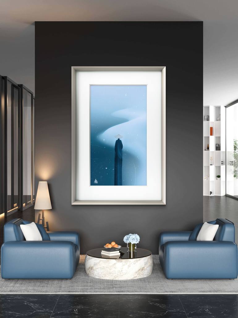 Original Artificial Intelligence Geometric Mixed Media by Ifusha Kalina