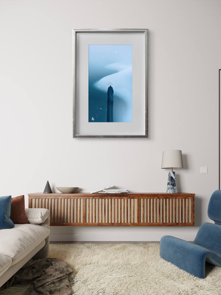 Original Artificial Intelligence Geometric Mixed Media by Ifusha Kalina