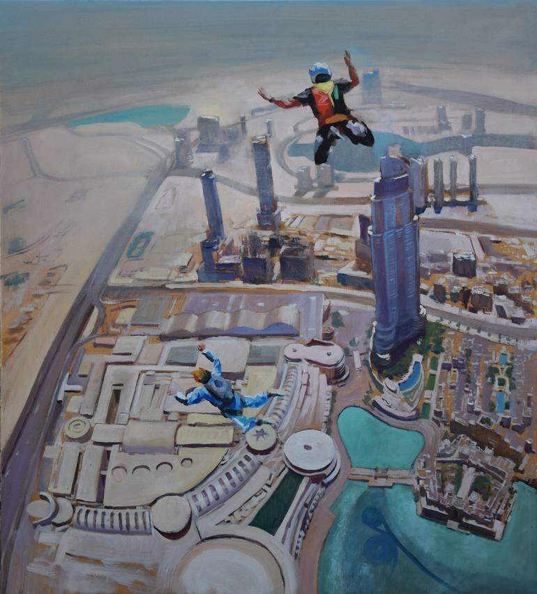 base jump 1 Painting by John Welsh Artist | Saatchi Art
