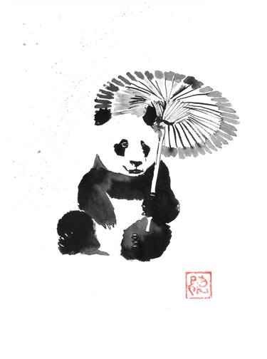 panda under the rain thumb