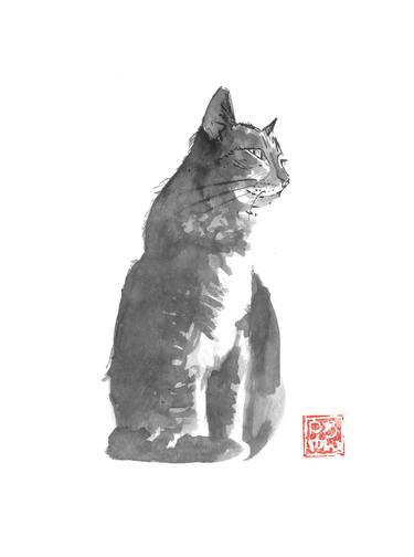 Print of Cats Drawings by pechane sumie