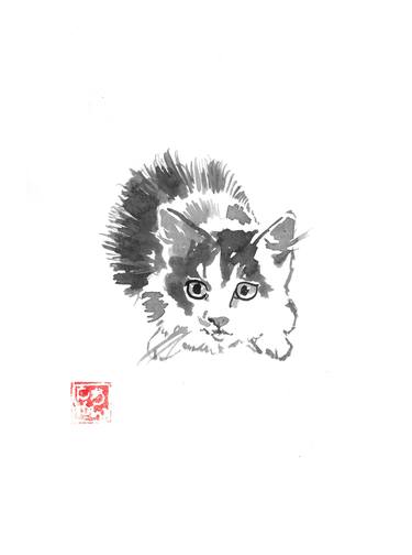 Original Figurative Cats Drawings by pechane sumie