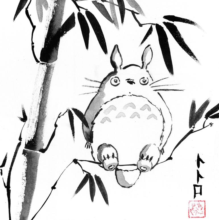 ととろ totoro sumi-e Painting by Pechane Sumie | Saatchi Art United Arab