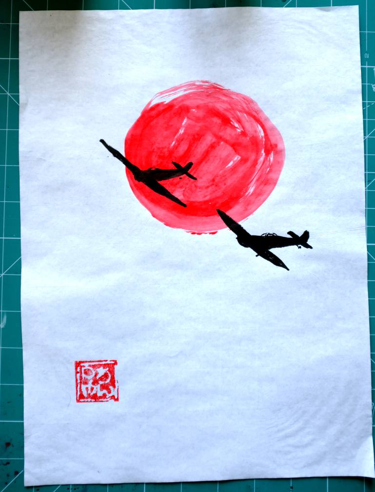 Original Minimalism Travel Drawing by Pechane Sumie