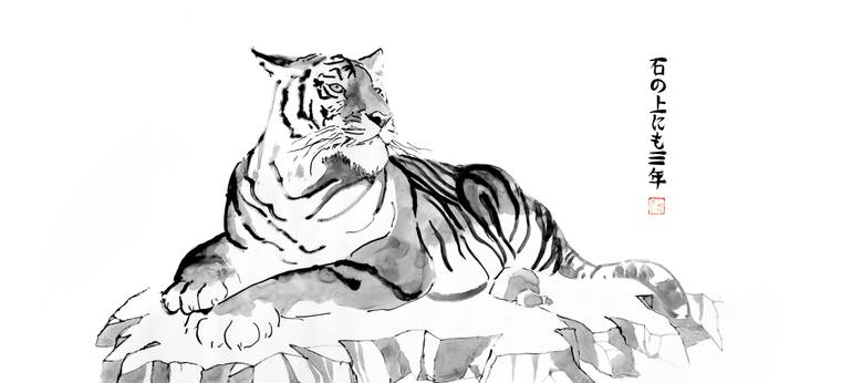 Original Minimalism Animal Painting by Pechane Sumie