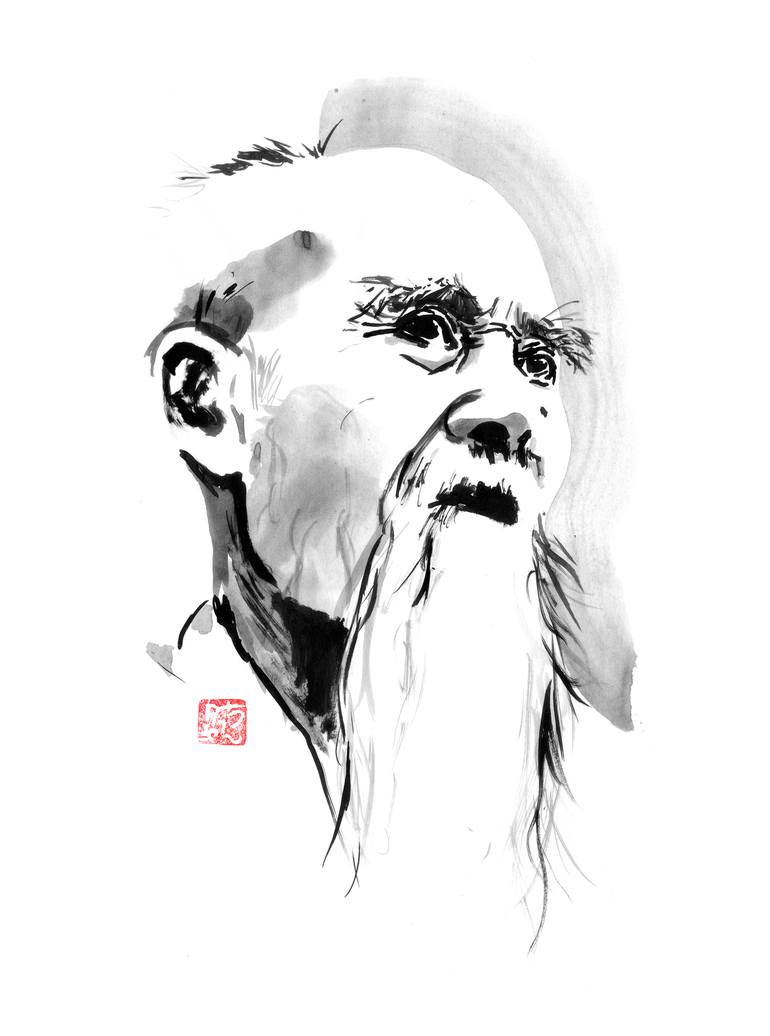 Morihei Ueshiba Painting by pechane sumie | Saatchi Art