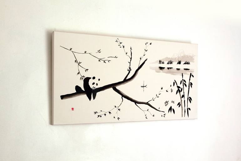 Original Sumi-e Nature Painting by pechane sumie