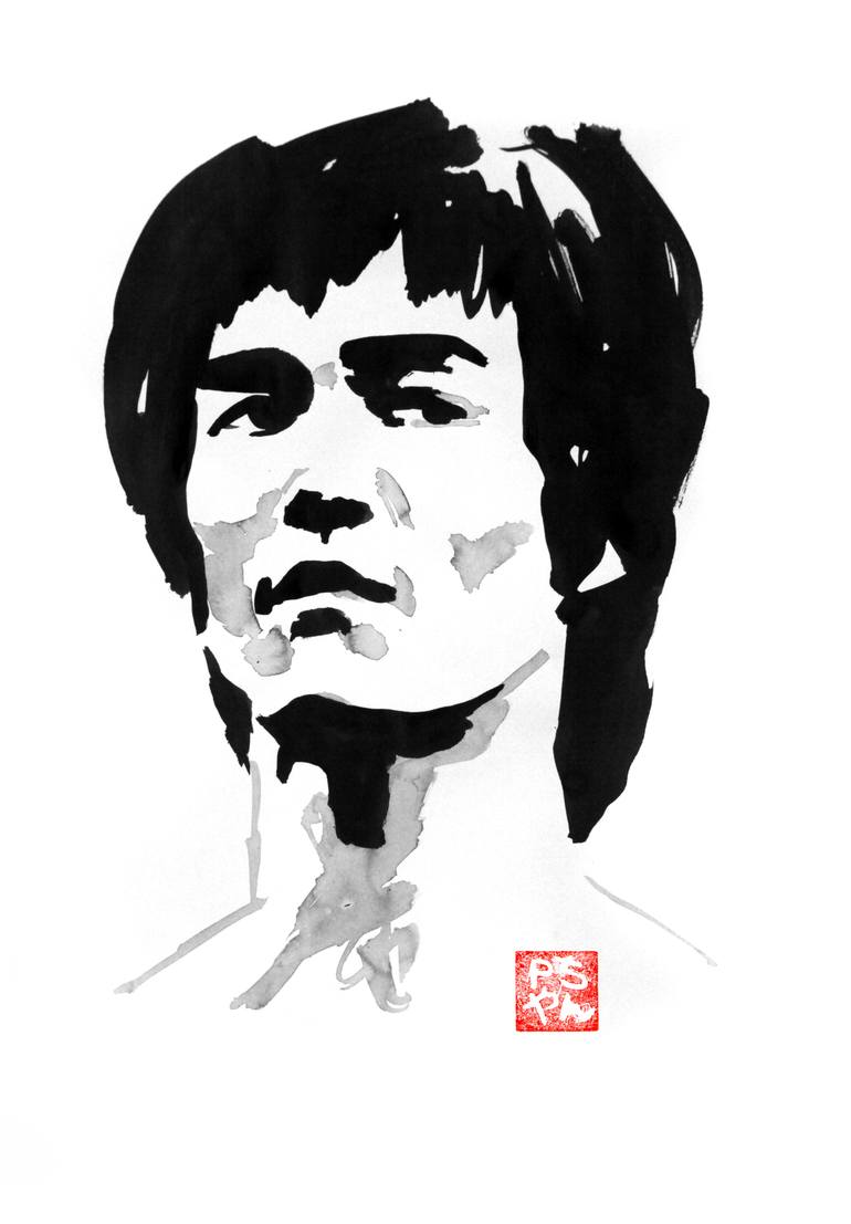 bruce lee Painting by pechane sumie 