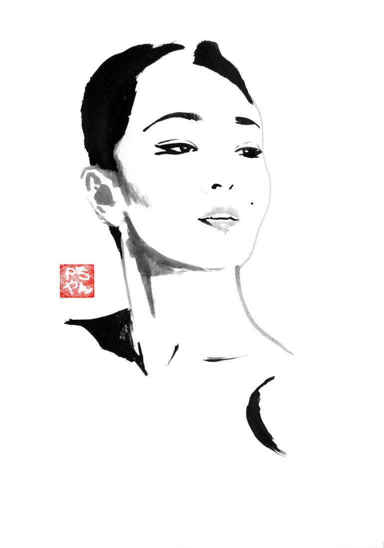 gong li Painting by pechane sumie | Saatchi Art