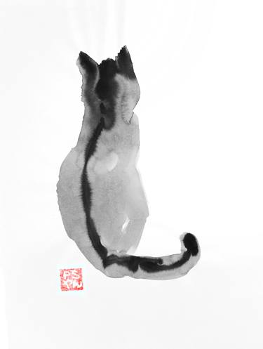 Original Fine Art Cats Paintings by pechane sumie