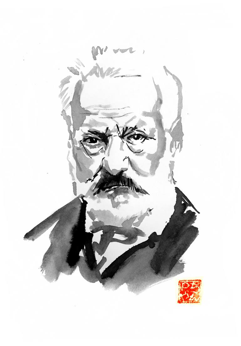 victor hugo Drawing by pechane sumie | Saatchi Art