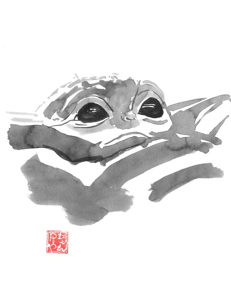 Baby Yoda 02 Drawing By Pechane Sumie Saatchi Art