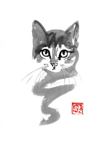 Print of Fine Art Cats Drawings by pechane sumie