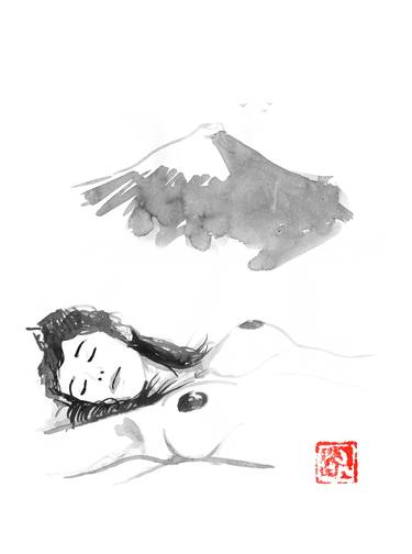 Original Fine Art Nude Drawings by pechane sumie