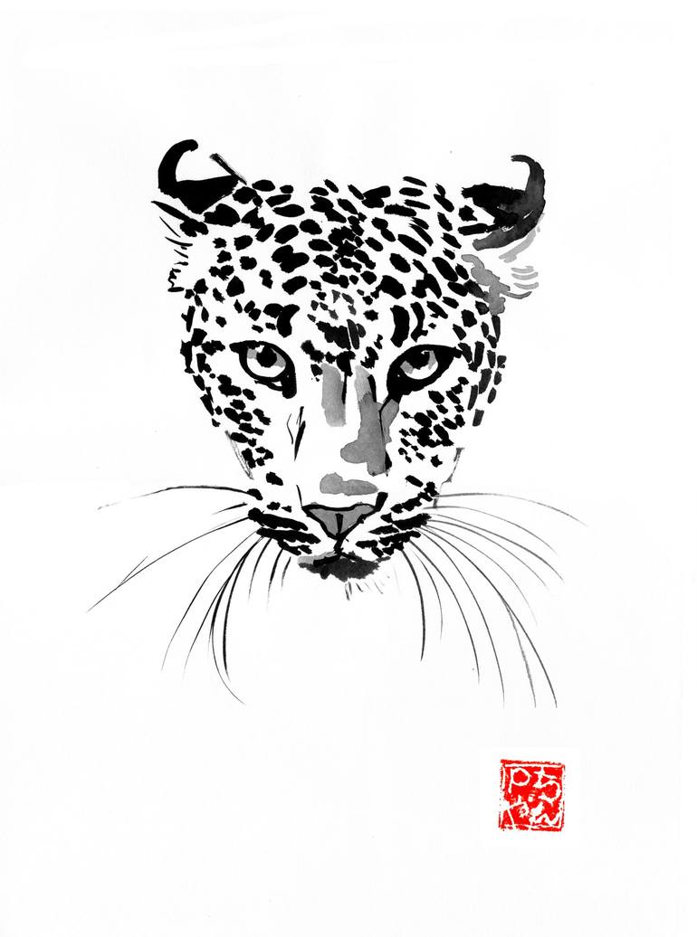 Leopard Drawing By Pechane Sumie Saatchi Art