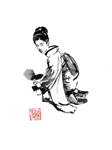 geisha picking up thumb