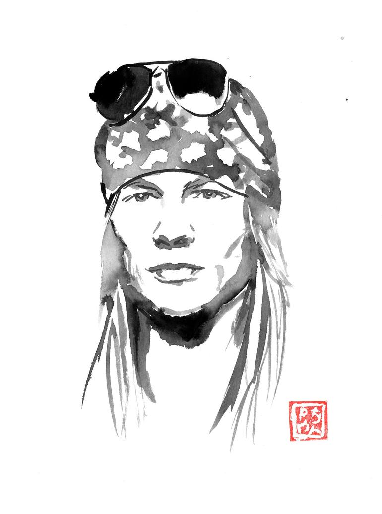 axl rose Drawing by pechane sumie | Saatchi Art