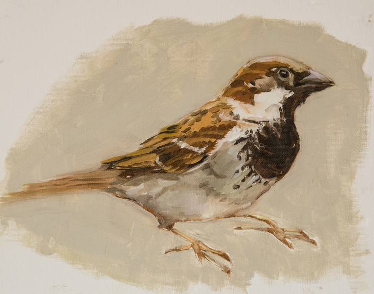 Sold at Auction: Unknown, Original Gouche Painting of Indian Bird: Sparrow