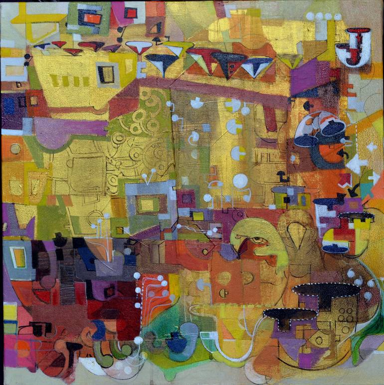 Urban Mirage-II Painting by Madan Lal | Saatchi Art