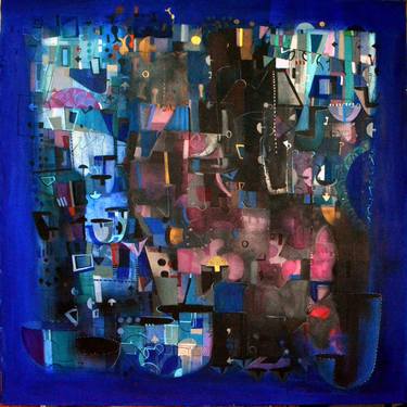 Original Abstract Expressionism Geometric Paintings by Madan Lal