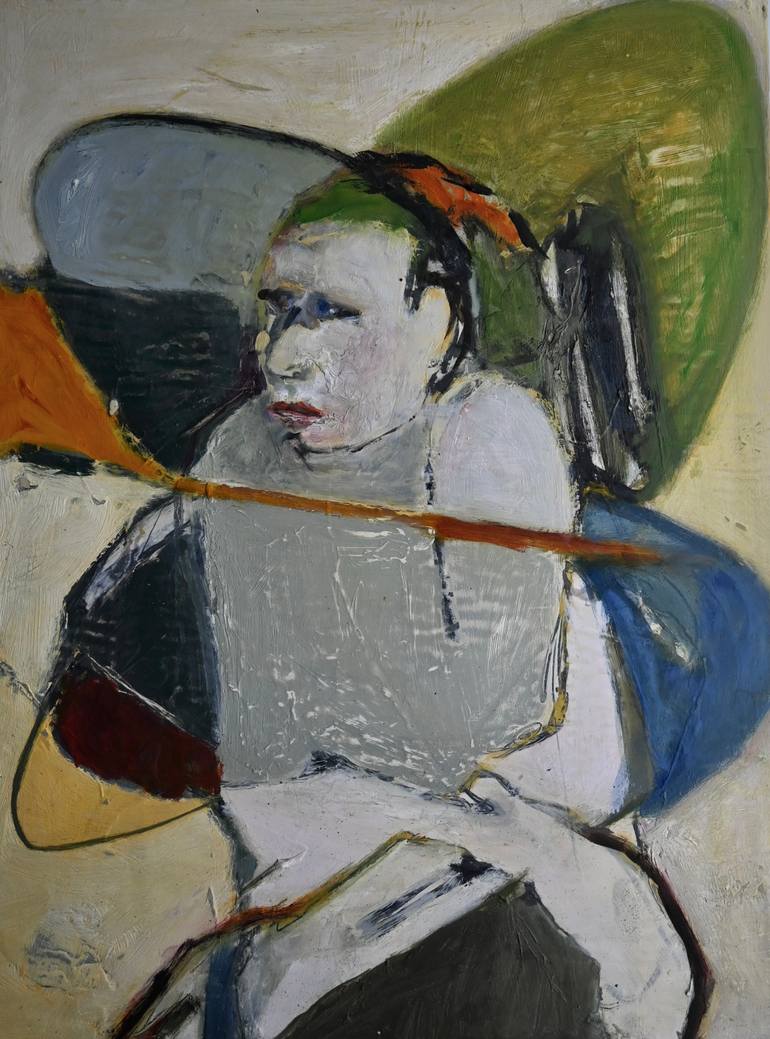 Original Abstract People Painting by Janice Sztabnik