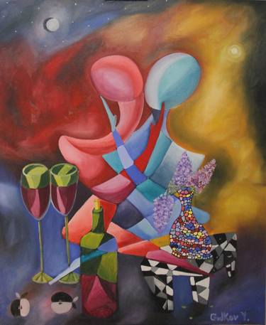 Original Abstract Expressionism Abstract Painting by Yuri Gudkov