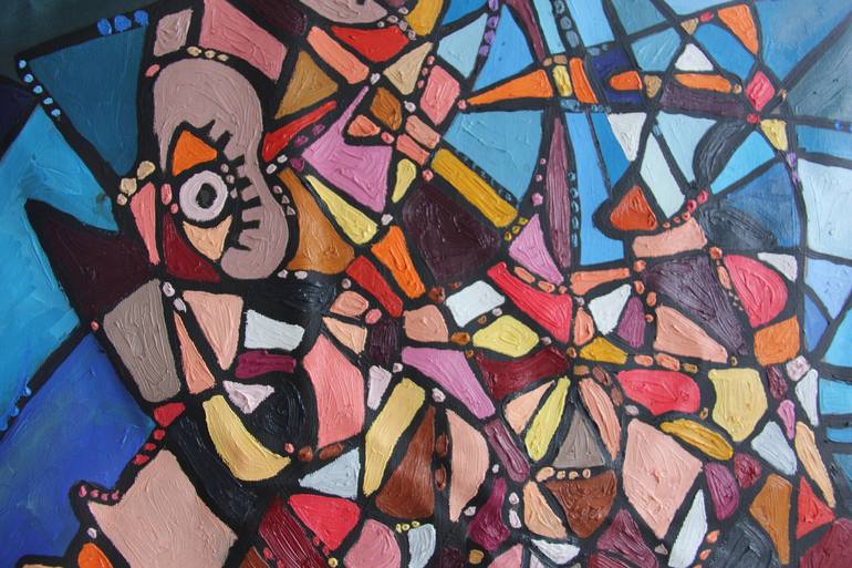 Original Cubism Abstract Painting by Yuri Gudkov