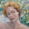 young female in greenhouse, impressionism, I hope you like it.