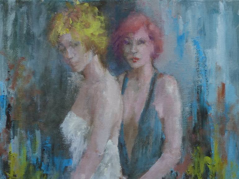 Original Figurative Women Painting by Bart Buijsen