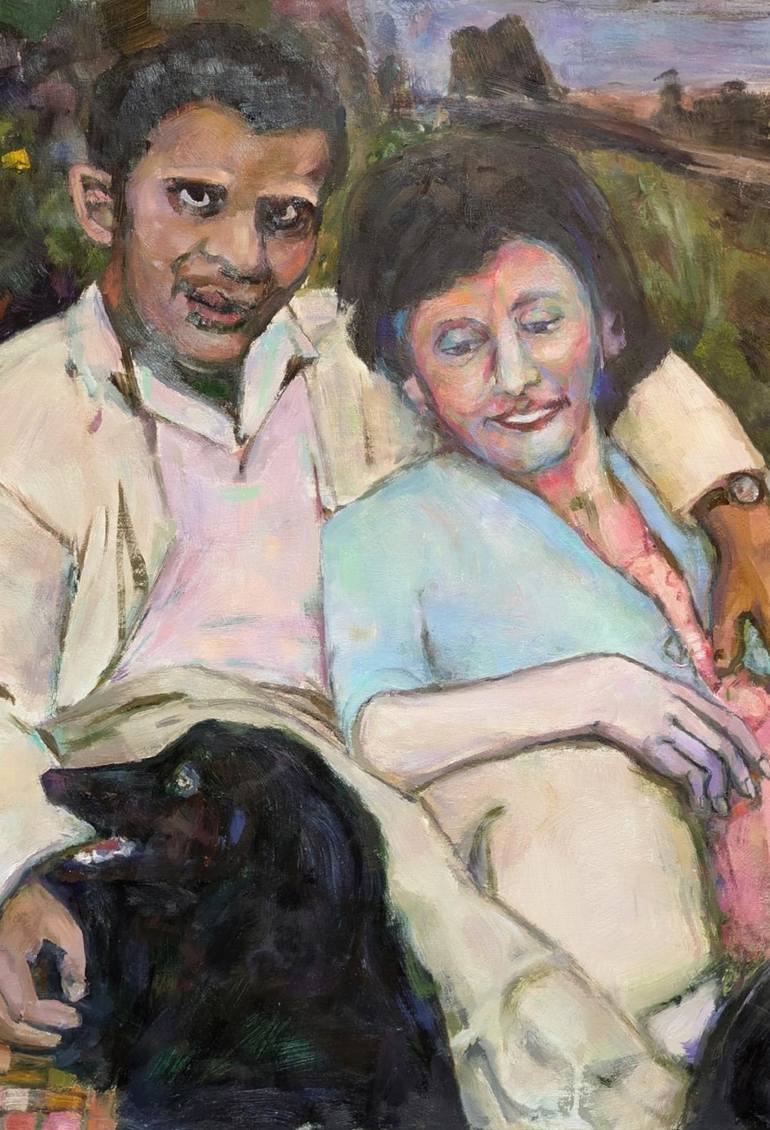 Original Painterly Abstraction People Painting by Richard Odabashian